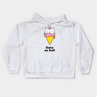 Cute as hell cat Kids Hoodie